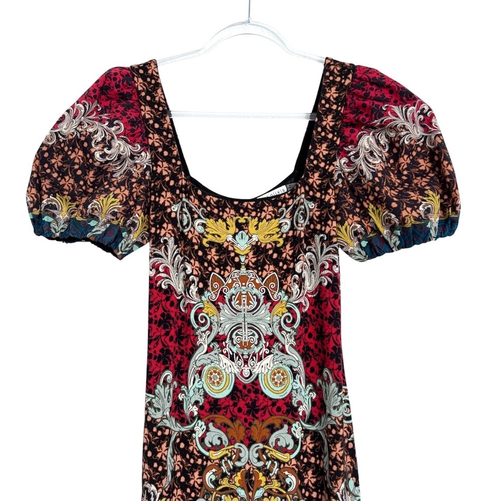 NWT Alice + Olivia Lexia Puff Sleeve Midi Dress 4 - Picture 8 of 13
